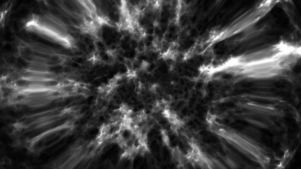 Wall Mural - black and white particles abstract background in loop motion