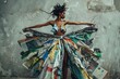 © KP - Woman wearing a dress made of recycled paper.