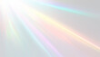 © hazim - Rainbow Light Prism Effect on White Background: Hologram Reflection and Crystal Flare Shadow Overlay
