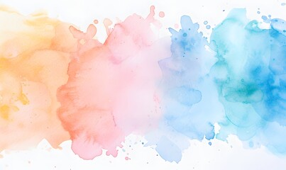 Wall Mural - Watercolor Splashes on White Background, Generative AI