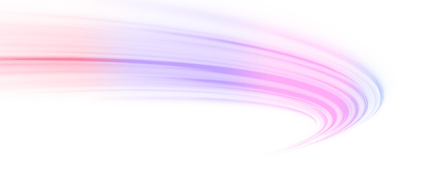 Poster - Vector speed of light in space on dark background. Luminous green neon waves PNG.  Abstract light lines of movement and speed in neon color. 