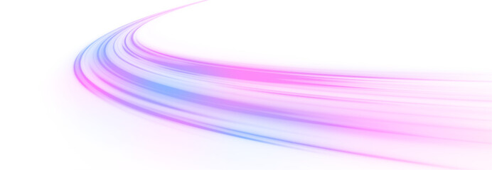 Poster - Abstract neon light rays background. A colorful motion background of city light trails. Vector PNG. Image of speed motion on the road.	