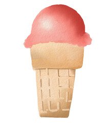 Wall Mural - ice cream element design for template, watercolor style.