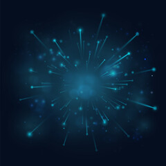 Poster - Speed ​​effect in space with lots of flickering light and glare. Vector background overlay effect