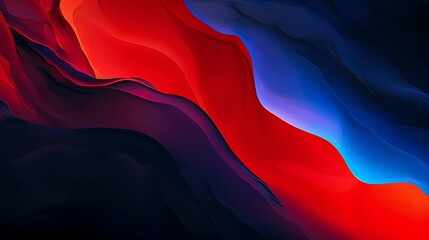 Abstract background with flowing red and blue waves, creating a dynamic and colorful composition