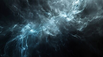 Wall Mural - Abstract Swirling Smoke in Dark Blue Tones