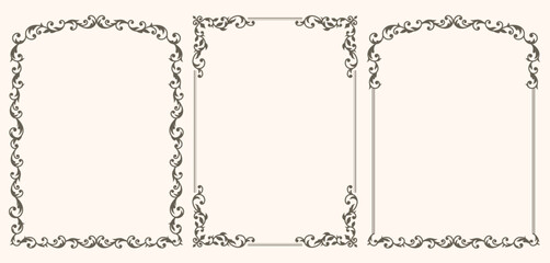 Wall Mural - Set of decorative vintage frames