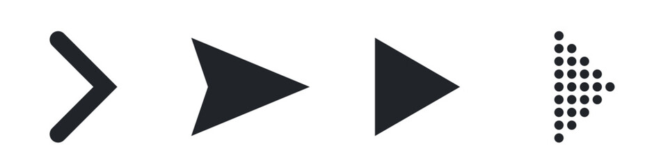 Wall Mural - set of simple black direction signs. navigation illustration for a business. vector arrows icon coll