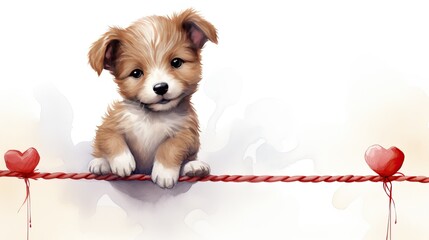 Wall Mural - A cute happy puppy 