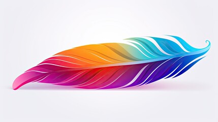 Wall Mural - Colorful feather in rainbow colors