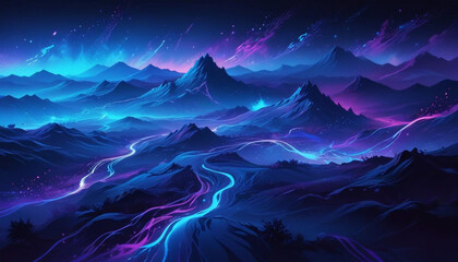 Wall Mural - -Glowing-blue-and-purple-abstract background