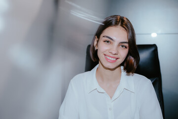 Sticker - Young Businesswoman Smiling at the Office