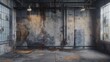© Navaporn - Industrial room with exposed pipes and concrete walls, 3D background, edgy and raw