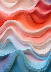 Wall Mural - Abstract waves pattern in pastel colors