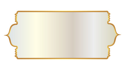 Wall Mural - luxury white golden set arabic islamic banner title frame text box in transparent background