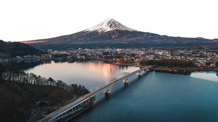 Poster - PNG Mount Fuji, Japan travel  border, transparent background