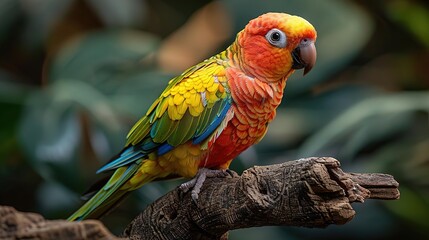 Sticker - Colorful Parrot on a Branch - Photo