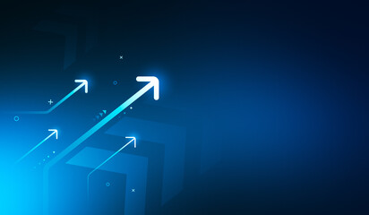 Wall Mural - growth up arrow sign business success graphic design on illustration concept web banner background o