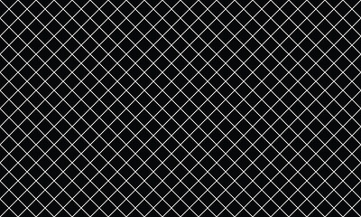 Black background with white grid lines diagonal. Vector Illustration