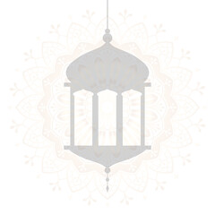 Sticker - Islamic gray lantern design element transparent png