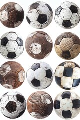 Wall Mural - A pile of soccer balls stacked on top of each other, perfect for sports-themed illustrations and designs