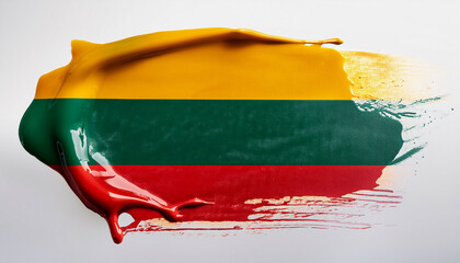 Paint stain in the colours of the Lithuanian flag