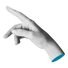 Wall Mural - woman pointing hand png sticker, body gesture, transparent background