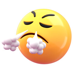 Poster - Frustrated face 3D png emoticon sticker, transparent background