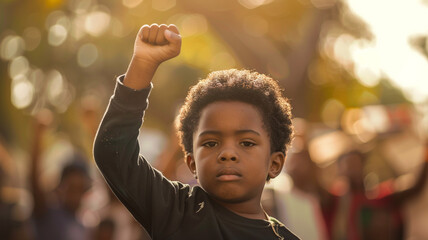 Wall Mural - Calling for civil rights for black child