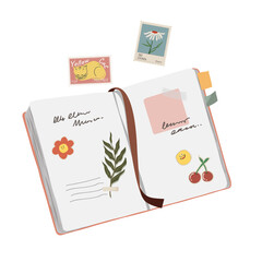 Poster - Personal journal png feminine stationery, transparent background