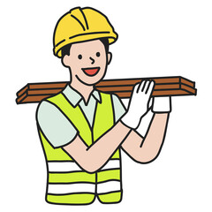 Sticker - PNG Civil engineer construction worker sticker, transparent background