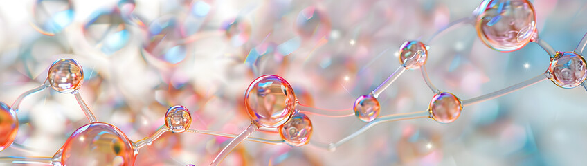 Wall Mural - An intricate web of translucent, color-tinted bubbles interconnected by fine threads, each bubble containing a miniature scene of creative breakthroughs across various fields, from art to technology.