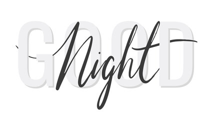 Canvas Print - Png good night word art on transparent background