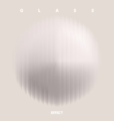 Wall Mural - white 3d ball with glass effect. displaced effect sphere. minimalistic geometric elements