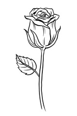 Poster - Vintage rose flower png tattoo art, black botanical sticker