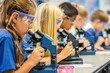 © DigitalMagicVisions - Enthusiastic Students Engaging in Hands-on Microscope Activities during a School Biology Lesson