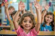© DigitalMagicVisions - Enthusiastic Kids Participating in Classroom Discussion, Active Learning Experience Concept