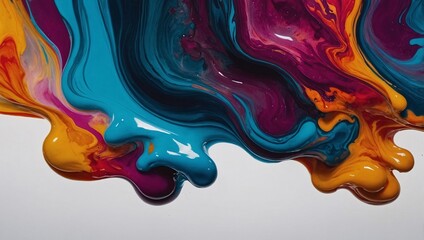 Wall Mural - Inks used for liquid abstract painting, vibrant design