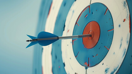 Wall Mural - target with dart in the center, business objective and achievement or personal success.