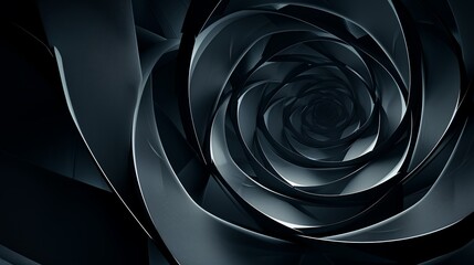 Abstract dark metallic swirl creating a tunnel effect, perfect for technology or design backgrounds