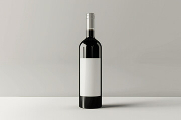 Empty Wine bottle mockup with white label