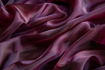 Wall Mural - Purple satin fabric forming elegant waves, creating a luxurious and sophisticated background