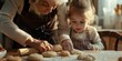 © vefimov - Woman and little girl working on cookies. Intergenerational bonding activity.