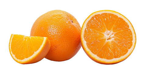 Wall Mural - A close up of an orange with a slice missing