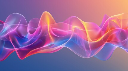 Wall Mural - Vibrant Abstract Wavy Background in Neon Colors