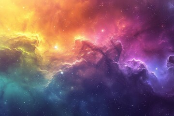 Wall Mural - this photo captures a vibrant space scene featuring a multitude of stars and clouds, ethereal depict
