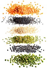 Wall Mural - A selection of different bean and pea varieties