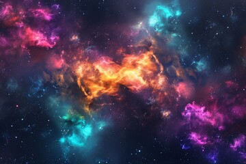 Wall Mural - this photo captures a vibrant space teeming with a multitude of stars, creating a mesmerizing visual