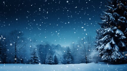 Festive winter scene with falling snowflakes, perfect christmas background for a magical touch