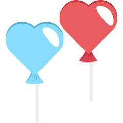 Wall Mural - Heart Balloon vector icon in flat style 